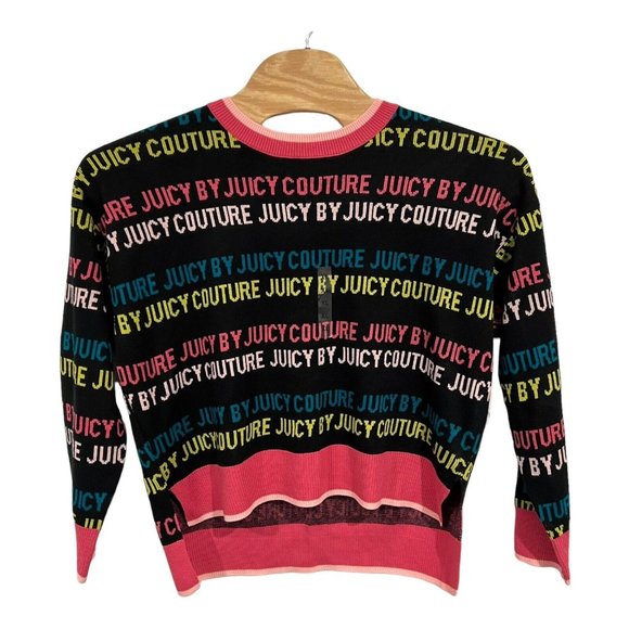 NWT Juicy Couture Women's‎ Sweater XL Pink Black Multicolor Pullover MSRP $55 - Picture 1 of 16